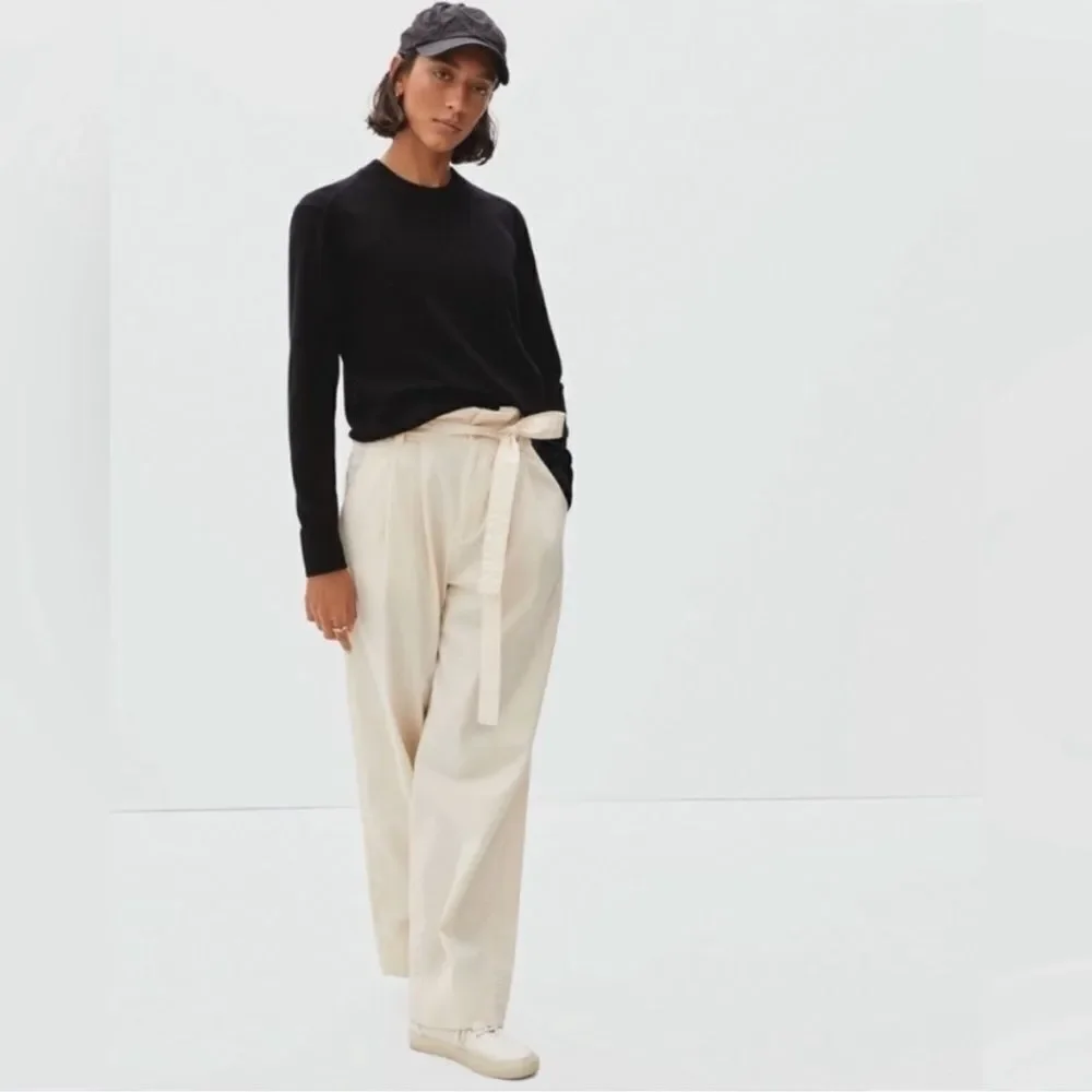 Everlane Paperbag Cream Trousers